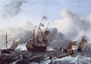 Ludolf Backhuysen The Eendracht and a Fleet of Dutch Men-of-War oil painting on canvas